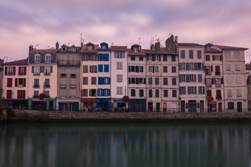 Fototapeta na wymiar Look from Baiona (Bayonne) and its old town at the Basque Country.