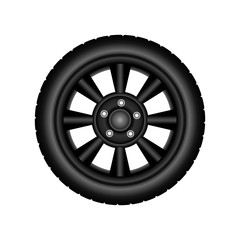 Fototapeta premium Wheel Black Disc. Vector design. White background.