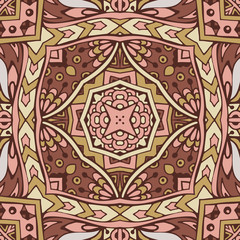 Abstract ethnic vintage border. Seamless pattern tribal background