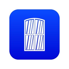Wooden window icon digital blue for any design isolated on white vector illustration