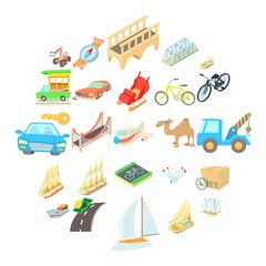 Water carriage icons set. Isometric set of 25 water carriage vector icons for web isolated on white background