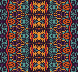 ethnic tribal festive geometric seamless pattern for fabric.