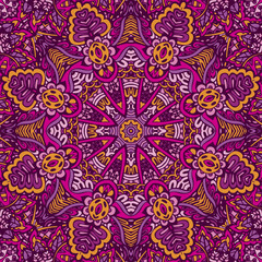 Colorful Tribal Ethnic Festive Abstract Floral Vector Pattern
