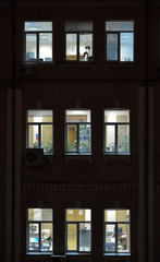 Lighted windows of an office working till late