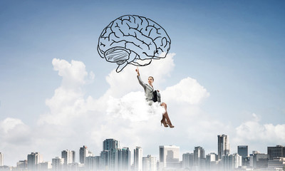 Concept of brainstorming and mind ability with attractive busine