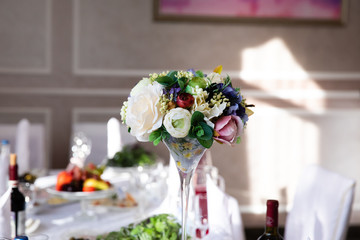 Served table in the restaurant 