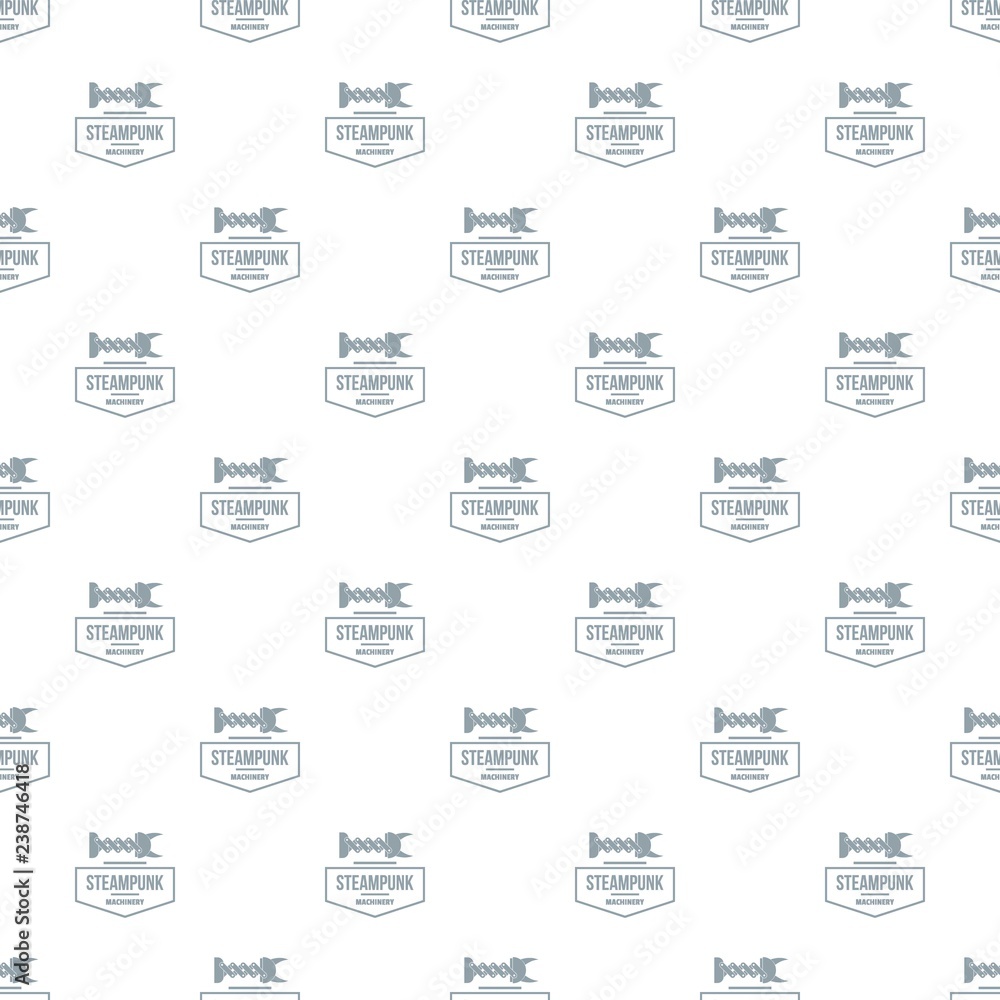 Poster steampunk machinery pattern vector seamless repeat for any web design