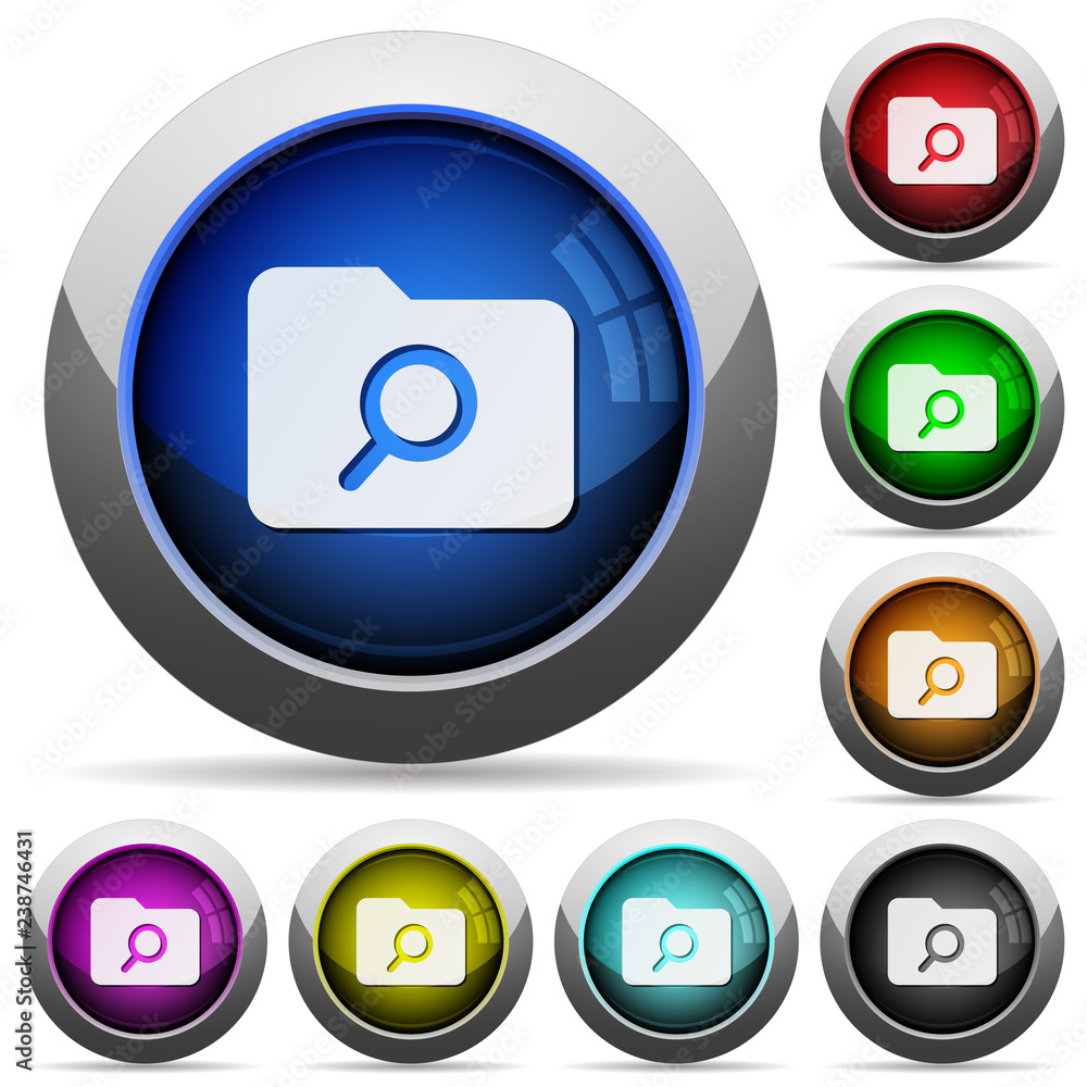 Poster folder search round glossy buttons