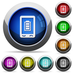 Mobile battery status round glossy buttons
