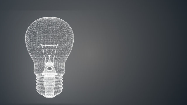 creativity ideas concept with polygon light bulb with free copy space for your text