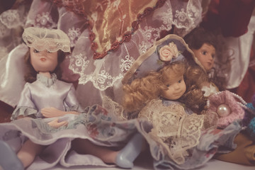 Old little porcelain dolls girls