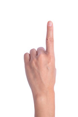 Obraz premium Isolated image of human hand sign or symbol in white background