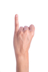 Isolated image of human hand sign or symbol in white background