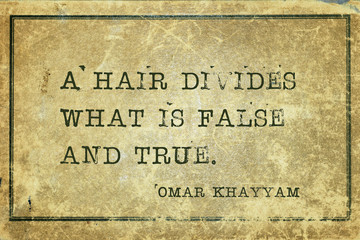  false and true Khayyam