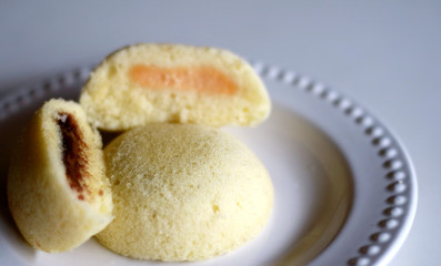 Steamed bakpia or bakpia kukus from Yogyakarta, Indonesia.