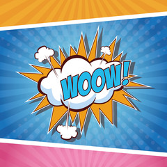 Woow pop art concept concept