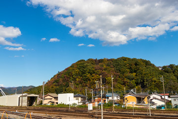 Takatsudo Gorges wrapped in autumn leaves / Takatsudo Gorges is a valley in Takatsudo Omama-machi, Midori-city, Gunma Prefecture, Japan.