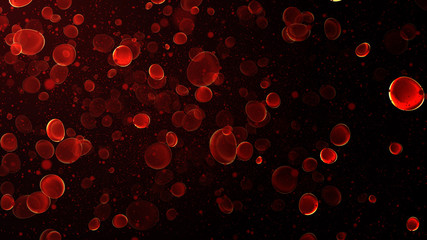 Health life and science, red blood cells traveling through a vein.