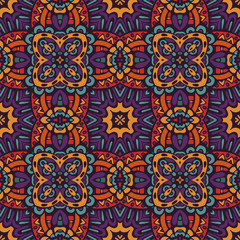 Geometric ethnic pattern for fabric. Abstract geometric mosaic vintage seamless pattern ornamental.