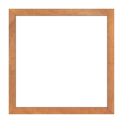 Brown wood frame isolated on white background. Object with clipping path