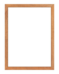 Brown wood frame isolated on white background. Object with clipping path