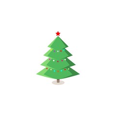 Simple christmas tree original New Year card. Fashion graphic background design. Modern stylish abstract texture. Design flat element. Colorful template for prints, card, poster. Vector illustration.