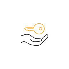 Key in the hand vector icon