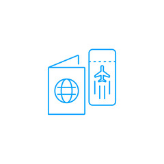 Passport and an air ticket vector icon