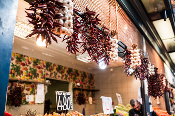  garlic and paprika in a hungarian market