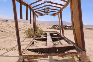 UYUNI, BOLIVIA DEC, 2018: Uyuni, Bolivia. Old railway. train cemetery