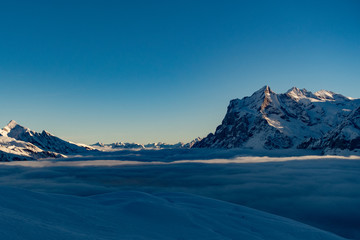 Wetterhorn, Grindelwald mit Nebelmeer 