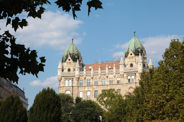 Old building in Budapest in september in Hungary