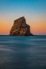 The famous twin rocks at Hendaia's coast at the Basque Country.