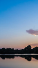 Smartphone HD Wallpaper of beautiful sunset with reflections near Plattling  - Isar - Bavaria - Germany