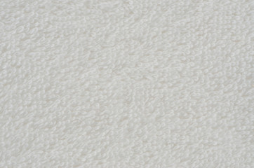 Texture of white terry cloth closeup shot