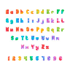 Vector Geometric Alphabet in Flat Geometric Style