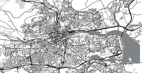 Urban vector city map of Cork, Ireland