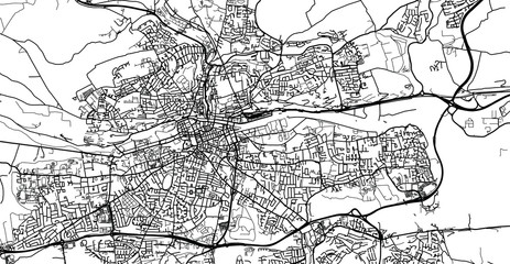 Urban vector city map of Cork, Ireland