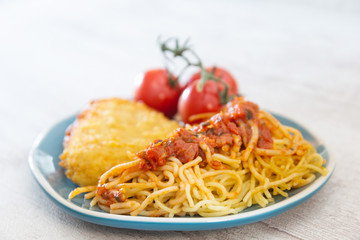 Cordon Bleu macaroni Pasta with tomato
