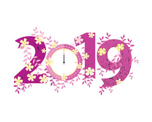 2019 Happy New Year creative design for your greetings card, flyers, invitation, posters, brochure, banners, calendar. Vector illustration eps 10