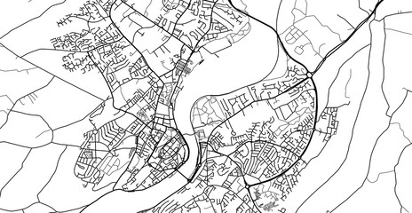 Urban vector city map of Derry, Ireland