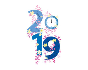 2019 Happy New Year creative design for your greetings card, flyers, invitation, posters, brochure, banners, calendar. Vector illustration eps 10