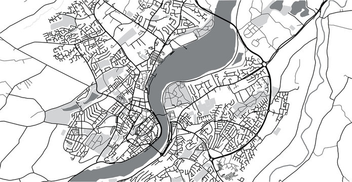 Urban Vector City Map Of Derry, Ireland