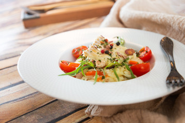 Andalusian fish, saffron rice with vegetables