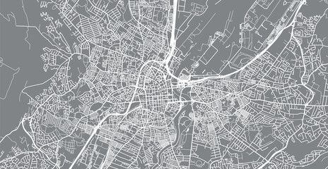 Urban vector city map of Belfast, Ireland - obrazy, fototapety, plakaty