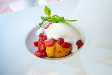 delicious ice cream in bowl