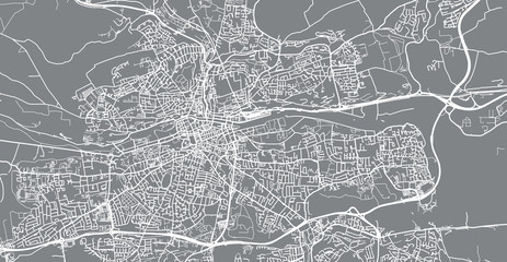 Urban vector city map of Cork, Ireland - obrazy, fototapety, plakaty