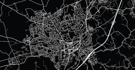 Urban vector city map of Lisburn, Ireland