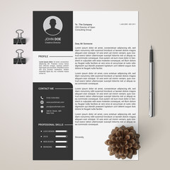Black CV Cover Design Template
