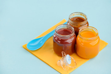 Three jars of baby food